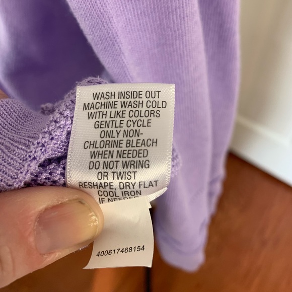 Dana Buchman Womens Sweater, Purple, Cardigan Textured Knit Asymmetric, size Lg. - Picture 9 of 11